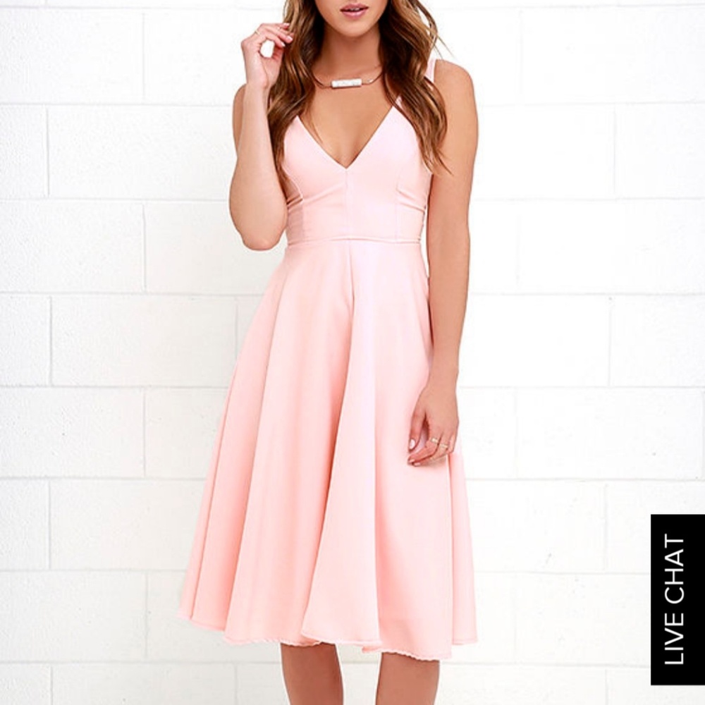 Lulu's Blush Midi Dress